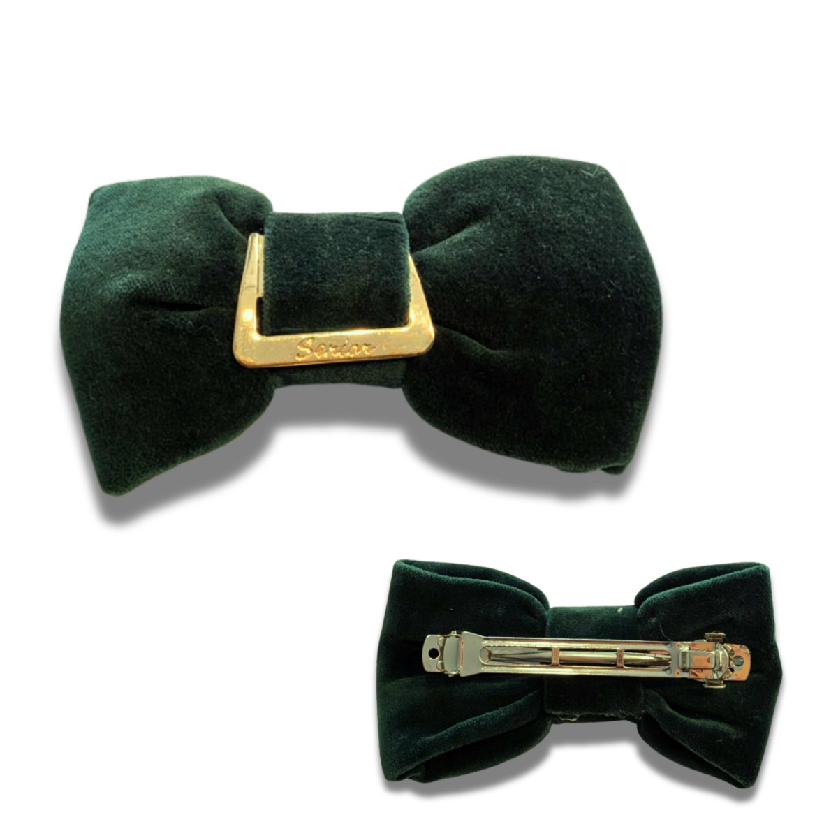 Kokarda do włosów spinka XXL sprężynowa zielona