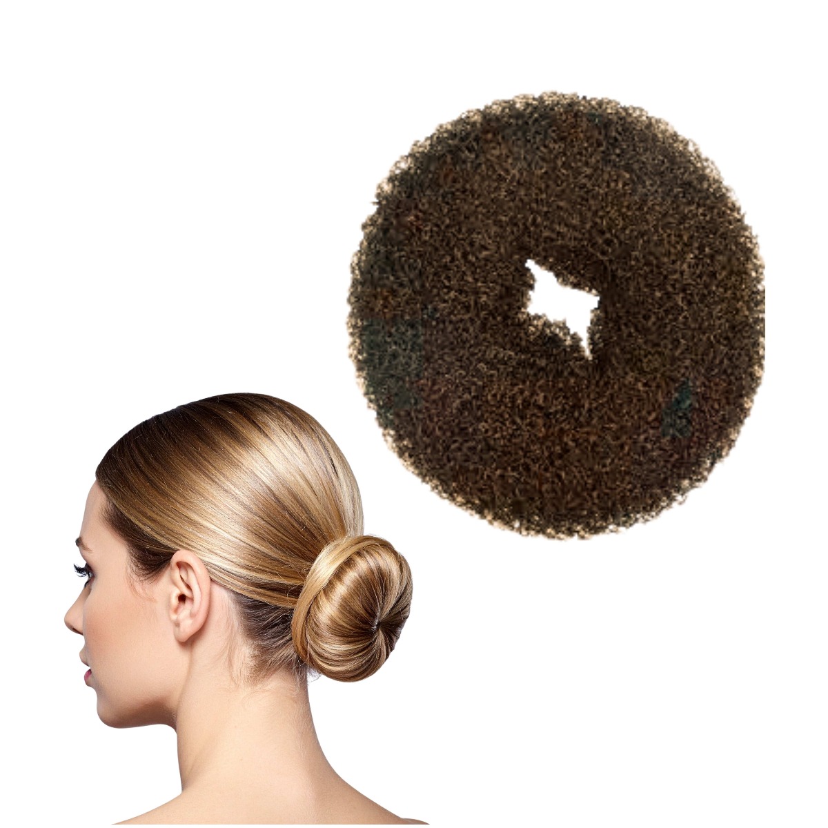 Gąbeczka wypełnienie do koka kolor brązowy