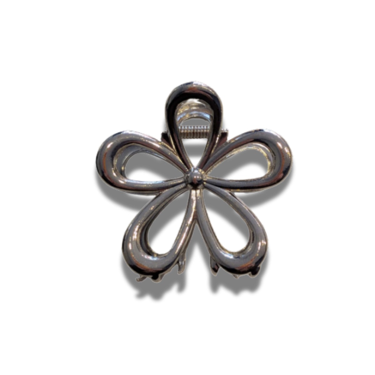 Spinka klamra do włosów kwiatek metalowa kolor srebrny