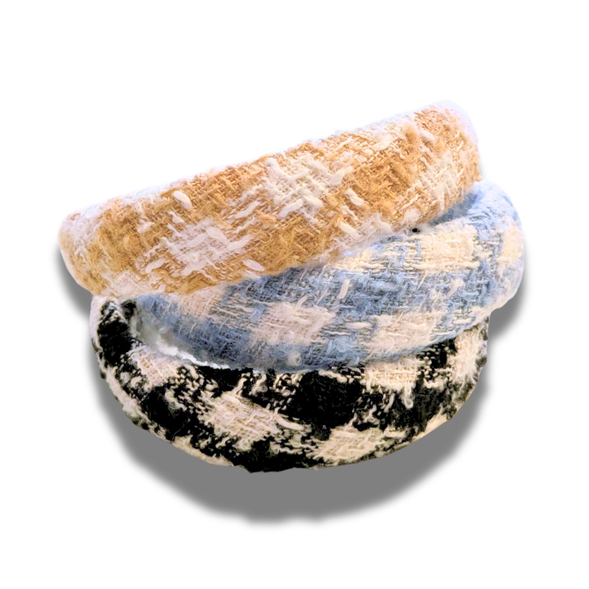 Opaska do włosów ozdobna tweedowa