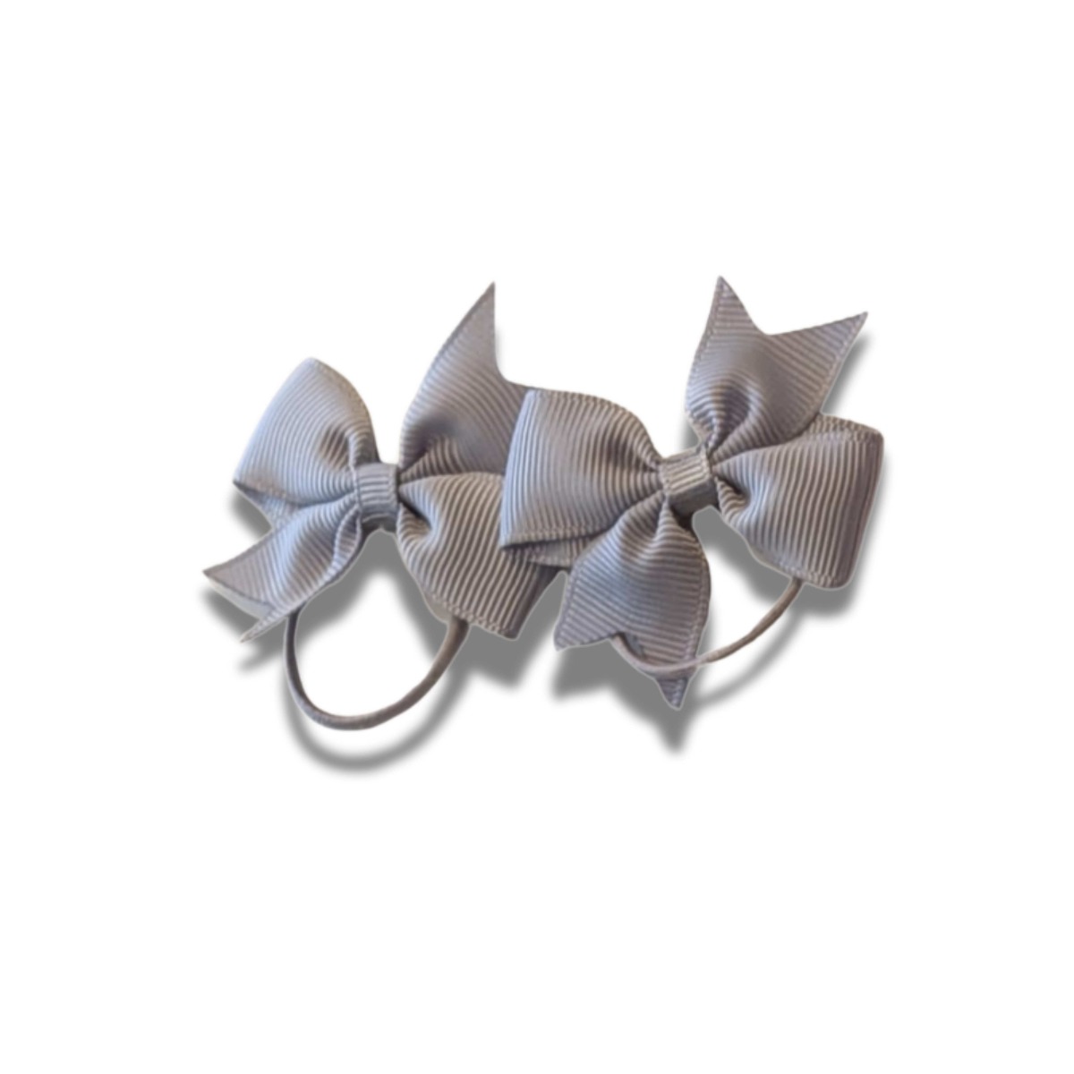 Zestaw 2 ozdobnych gumek z kokardkami kolor szary