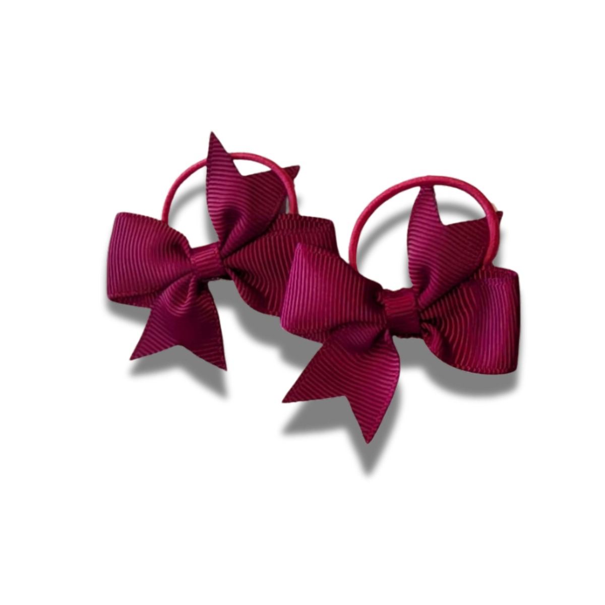 Zestaw 2 ozdobnych gumek z kokardkami kolor malinowy