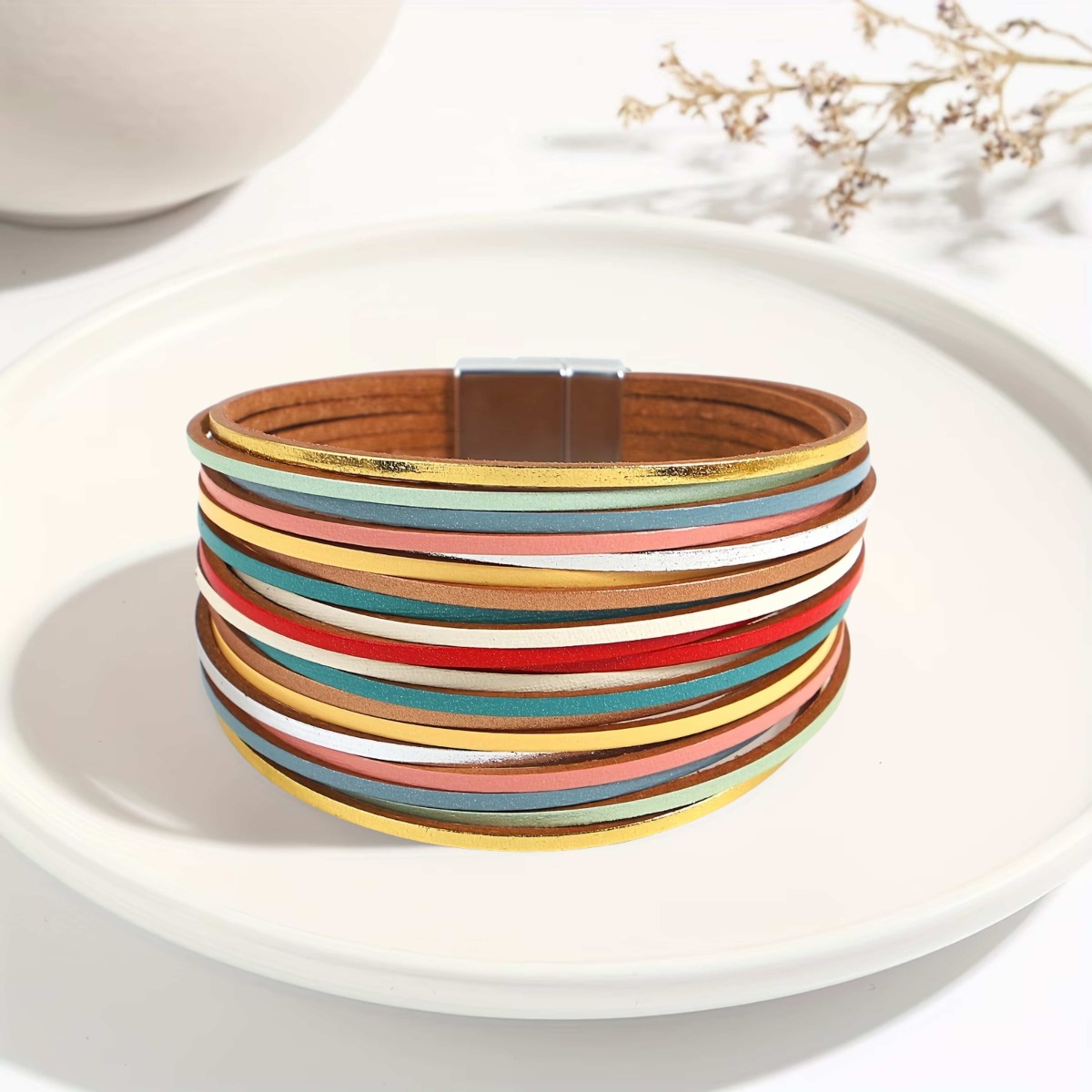 Bransoletka Boho kolorowa z magnetycznym zapięciem - 2