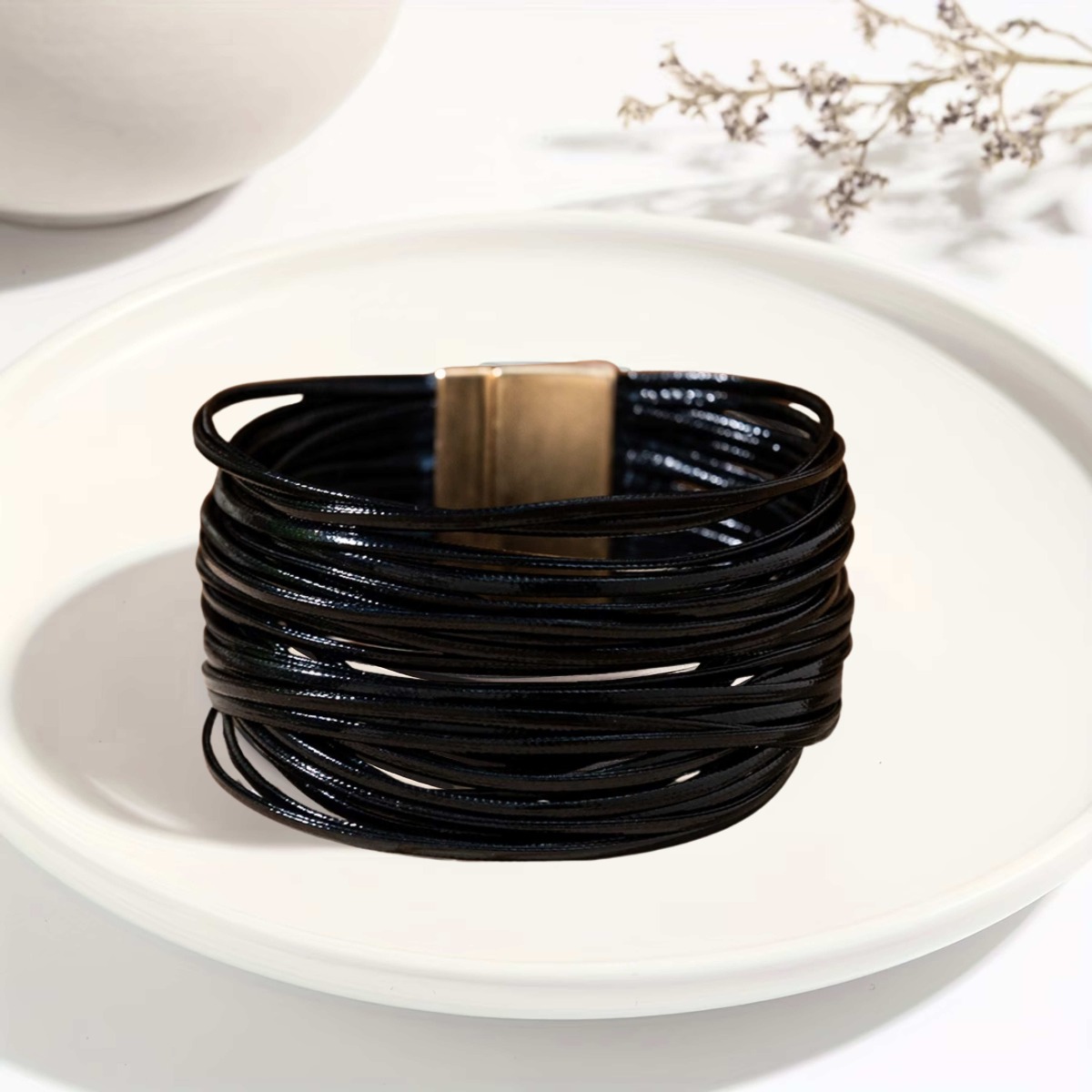 Bransoletka Boho czarna z magnetycznym zapięciem - 2
