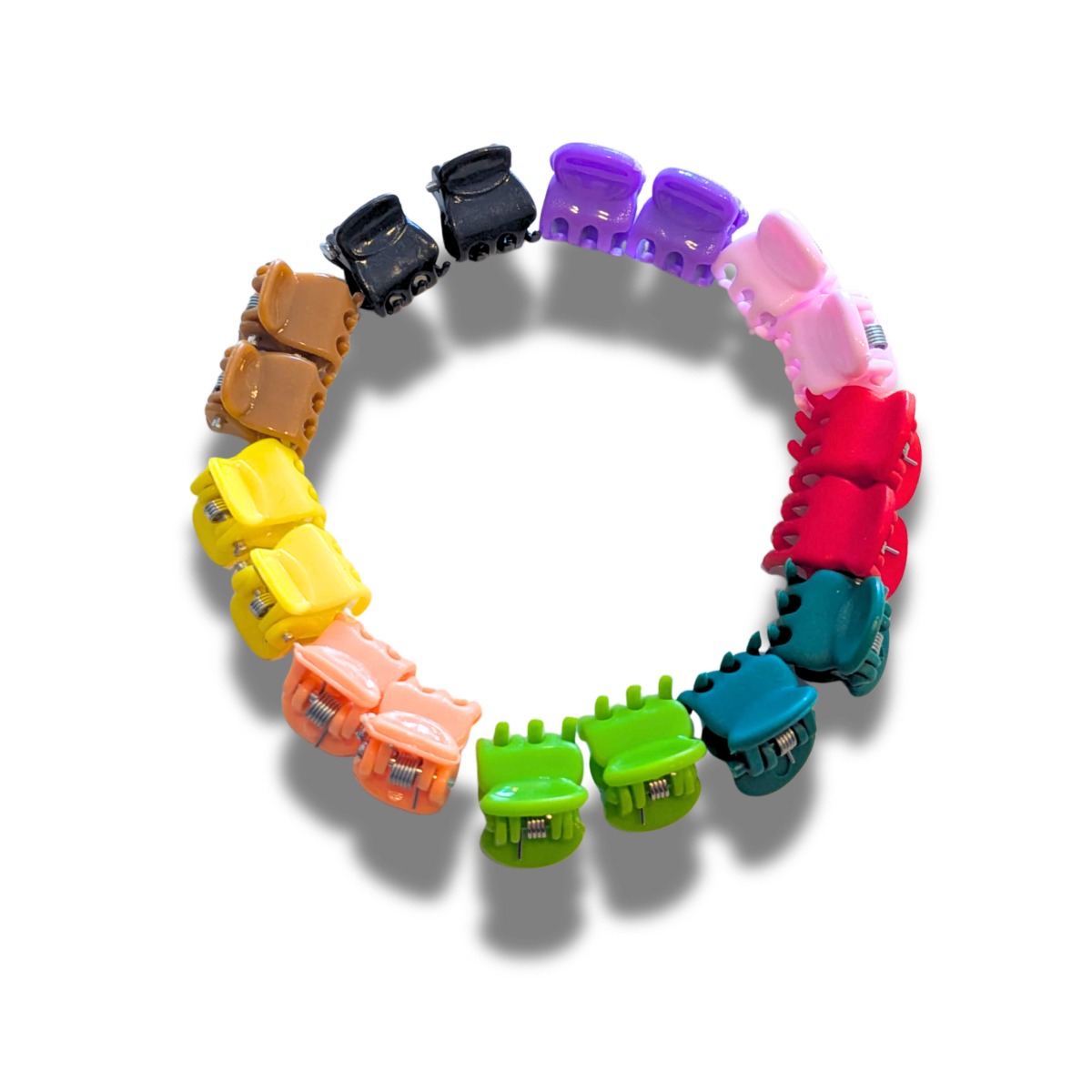 Zestaw małych kolorowych spinek do włosów