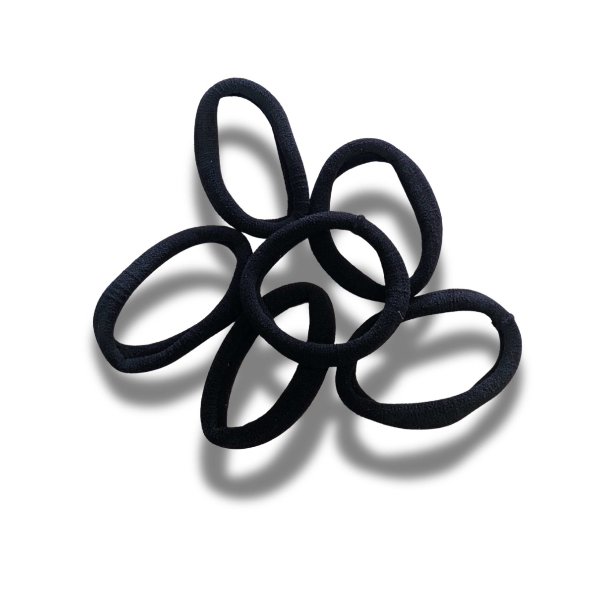 Gładkie gumki do włosów 6szt kolor czarny